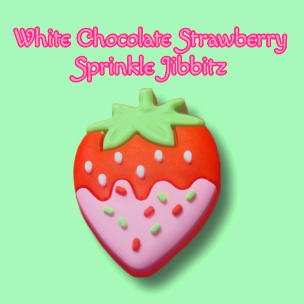 💖 3 Charms for $9💖 White Chocolate Strawberry Sprinkle Jibbitz Charm